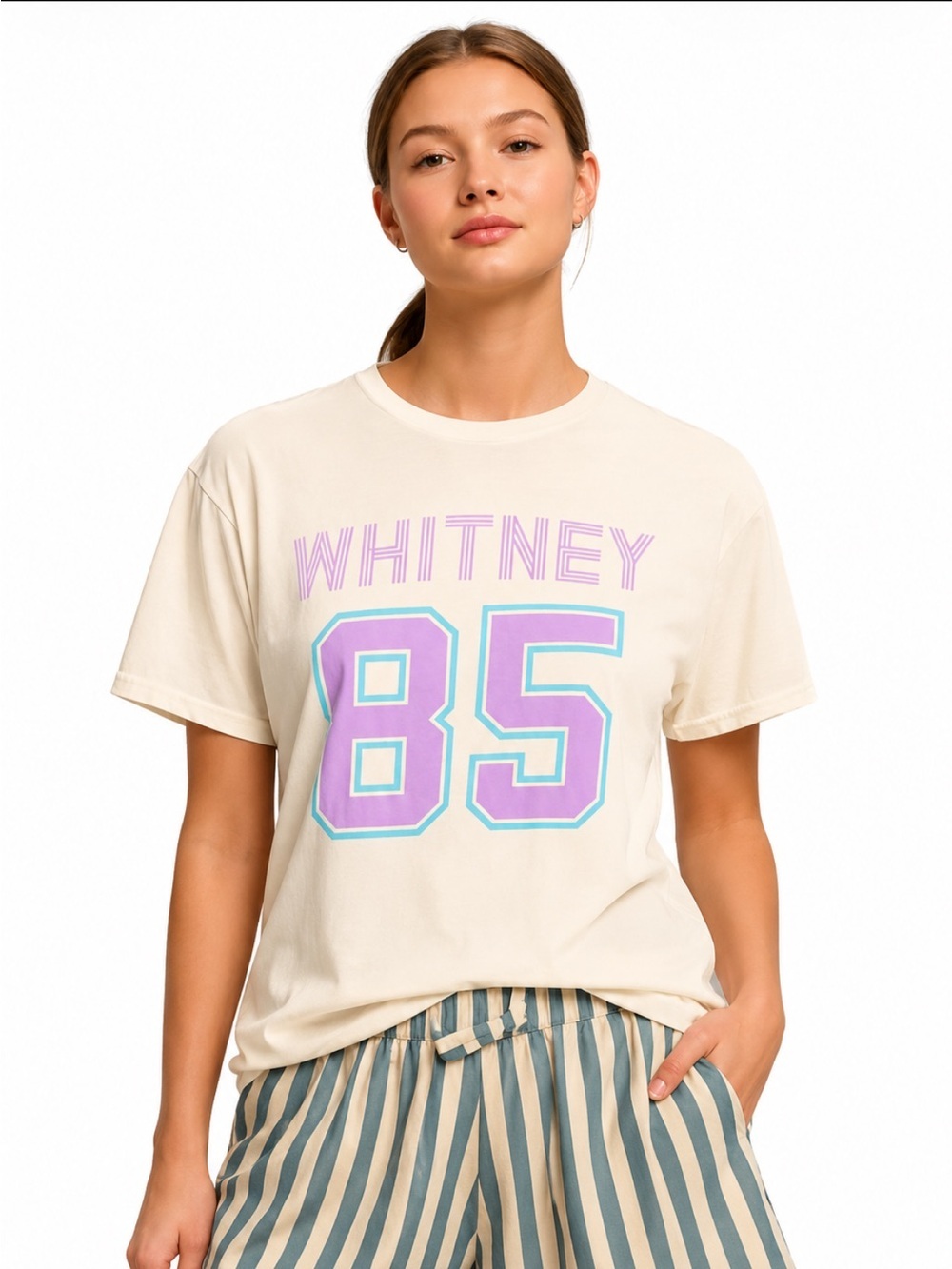 Anthropologie X Retro Brand Whitney Houston 85 Graphic Tee Size XS New With Tag!